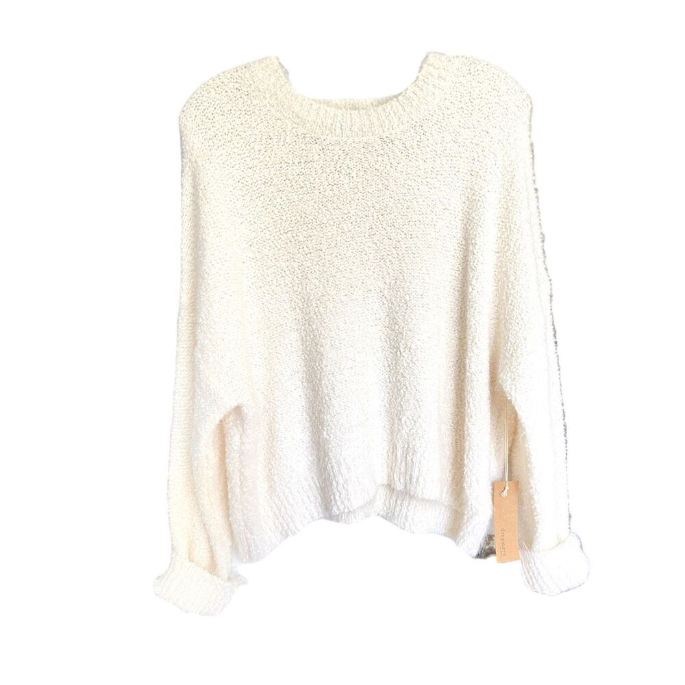 Dreamer Off White Boucle Knit Sweater Sz L